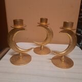 Set of 3 golden candlesticks created by Édouard Rambaud