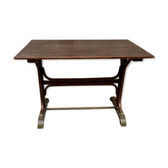 Thonet bar bar troquet bistro table in curved wood and brass 1930