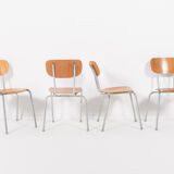 Set of 4 Danish school chairs from the 1960s