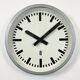 Grey Industrial East German Wall Clock from GW, 1960s