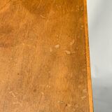 TABLE DE BRIDGE A SYSTEME 1960 CHENE CLEAR GREEN FABRIC