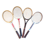 4 vintage wooden tennis rackets