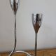 Pair of vintage chrome metal candlesticks