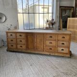 XXL solid oak counter sideboard