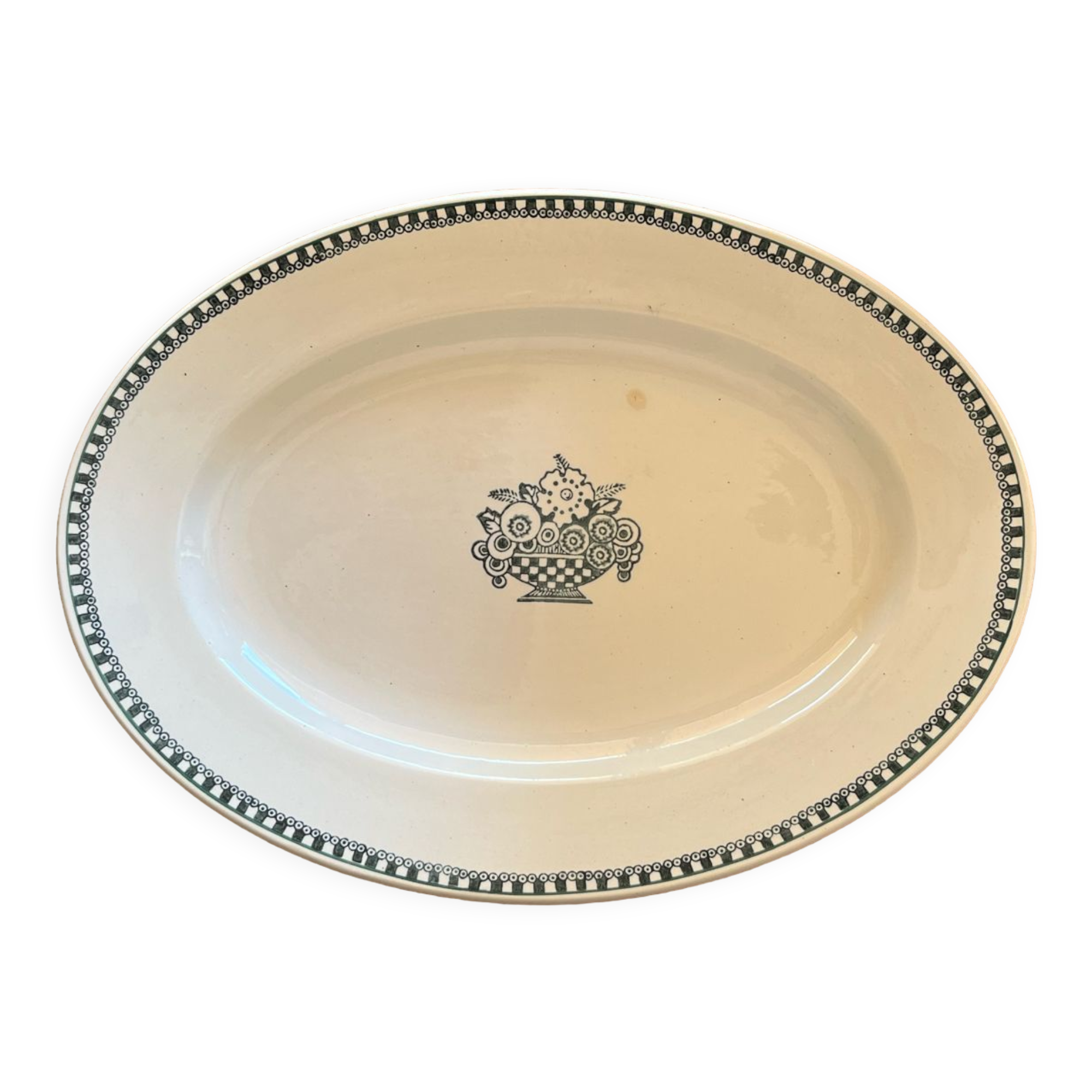 Oval earthenware dish from St Amand