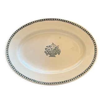 Oval earthenware dish from St Amand