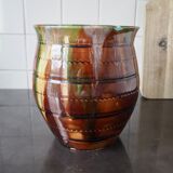 Glazed ceramic pot cover Provencal style