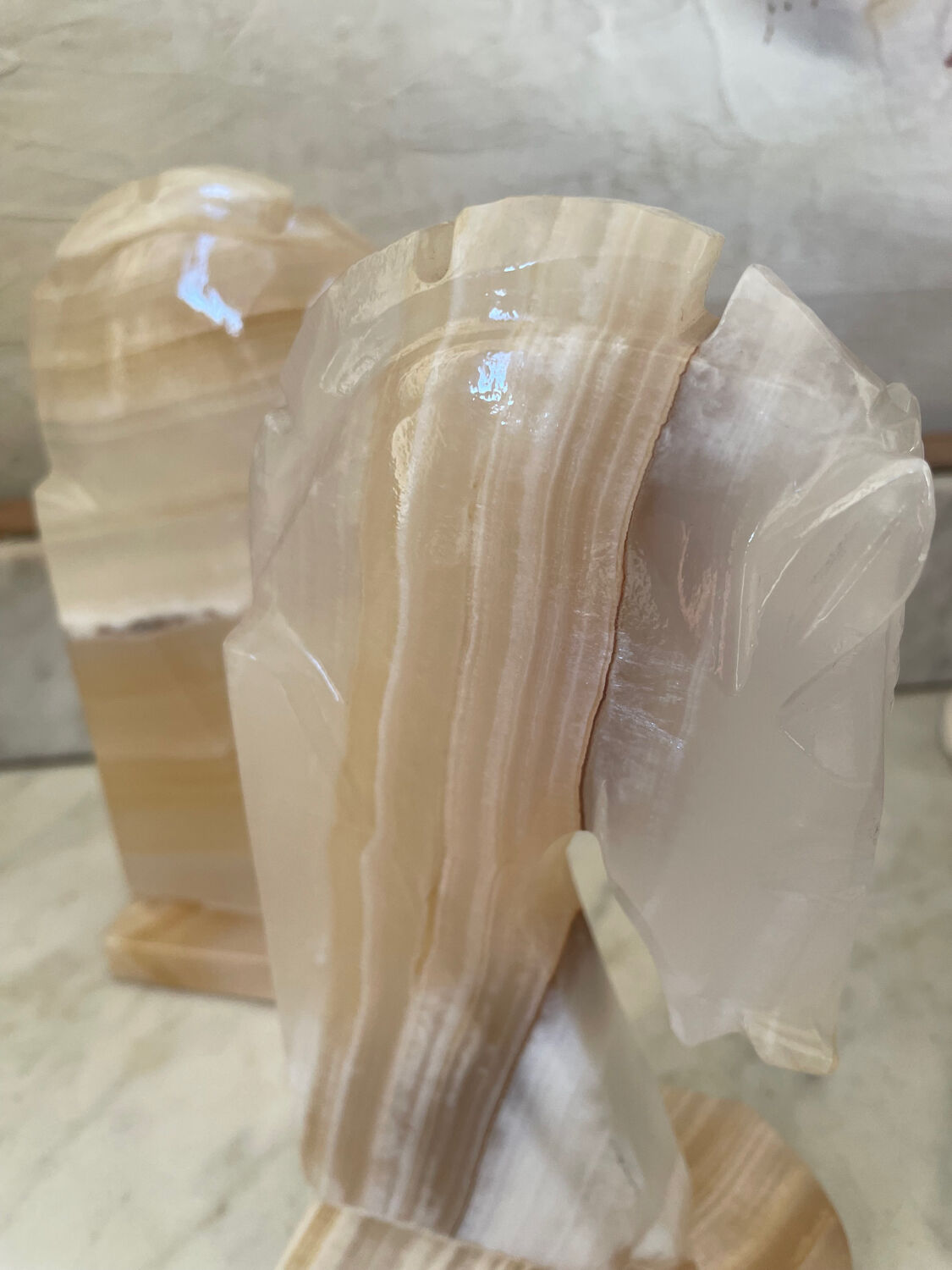 Pair of horse bookends in onyx