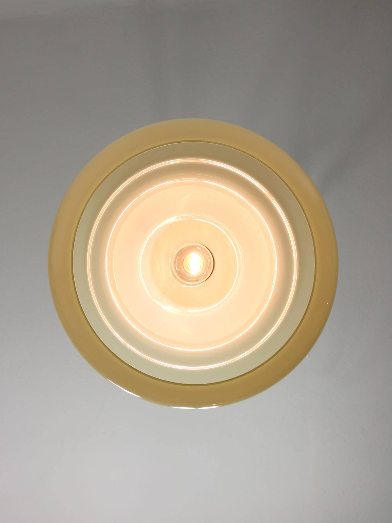 Mid-Century Italian Brass and Green Glass Pendant Lamp, 1960s