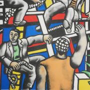 Fernand leger : les constructeurs au palmier, lithographie signée