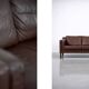 Vintage Mid-Century Scandinavian Modern Brown Leather Sofa, 1970s