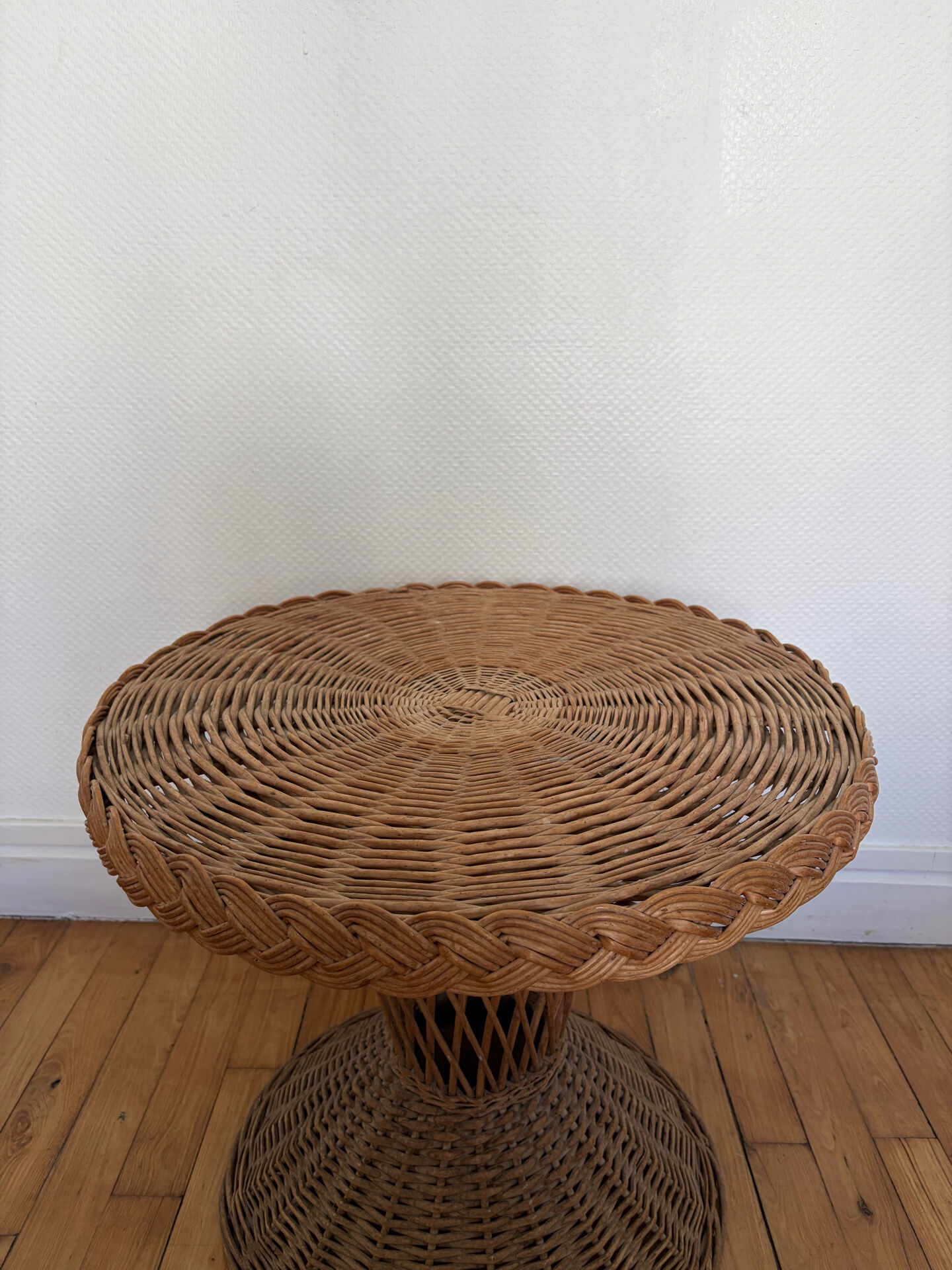 Ensemble salon rotin et osier vintage