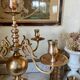 Antique Dutch 5-light brass candlestick