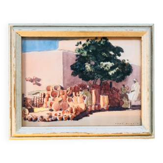 Orientalist painting: “Street Scenes” by René Martin