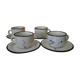 4 coffee cups, porcelain newcor England handmade décor