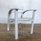Vintage white children's chair, light grey 1950