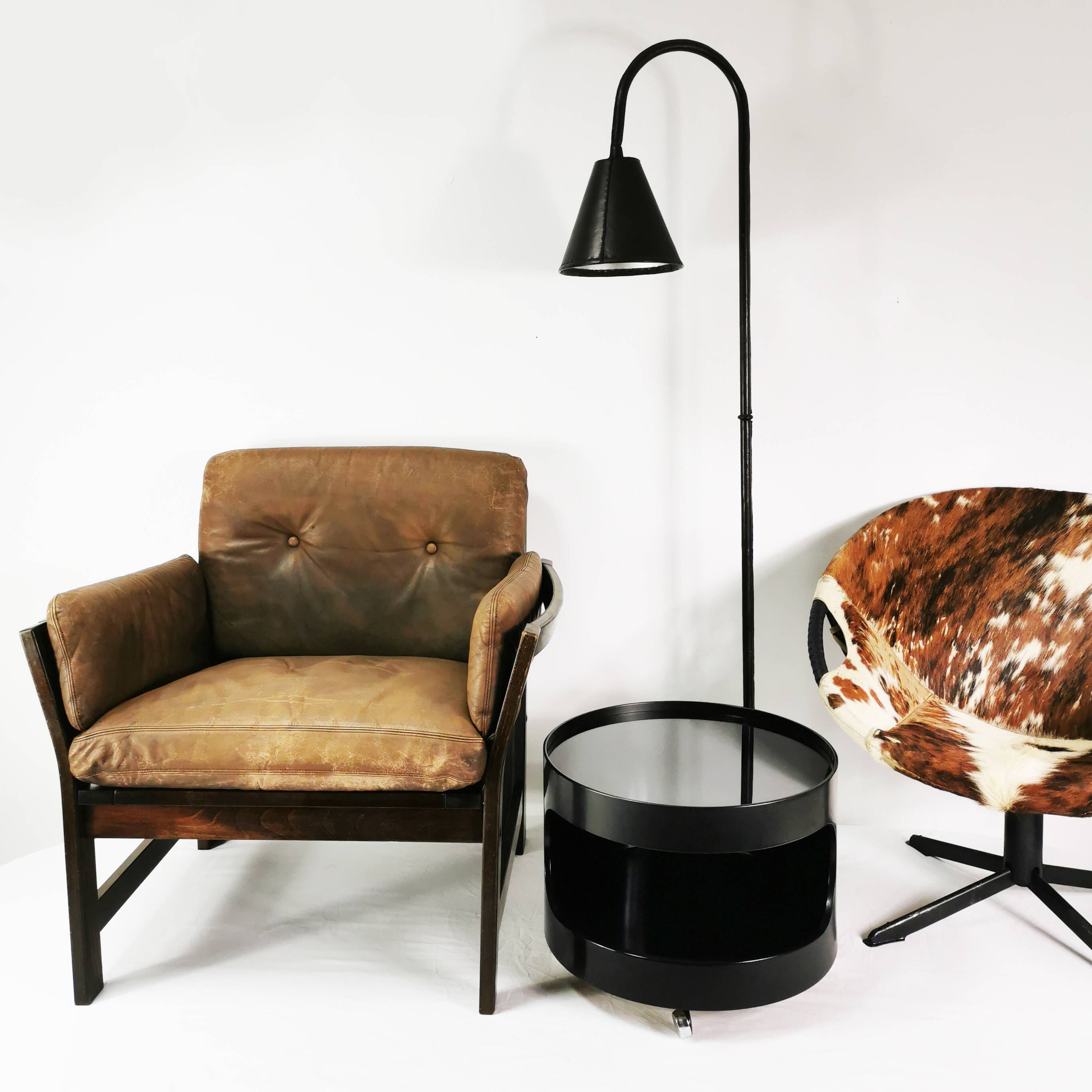 Mid-century leather armchair, Denmark, 1960s