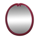 Oval mirror, red enamelled metal in Art Deco style, 49 x 39 cm.