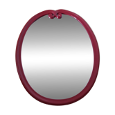 Miroir ovale, fonte émaillée rougen Art Déco, 49 x 39 cm