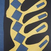Henri matisse: cut-out on blue background - signed lithograph
