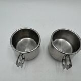 Set of vintage stainless steel cups