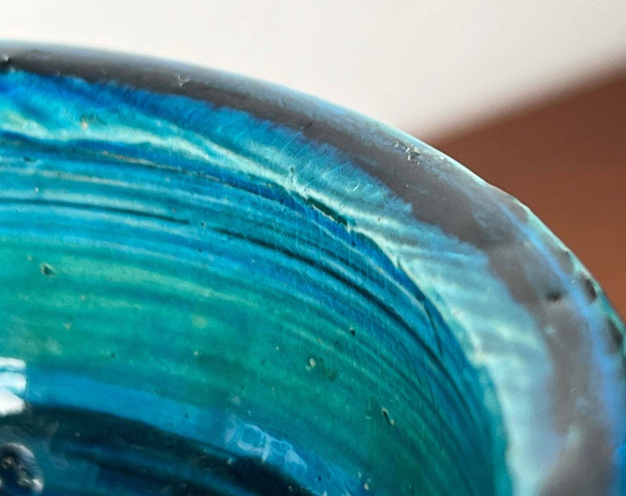 Rimini Blue Candle Holder in Mid-Century Ceramic by Aldo Londi for Bitossi, Italy, 1960s
