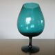 Italy glass vase in turquoise green 70s