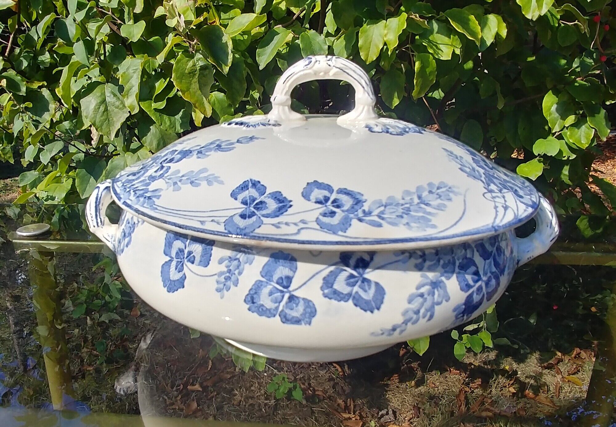 Complete vegetable dish Terre de Fer Creil and Montereau late 19th model Richelieu