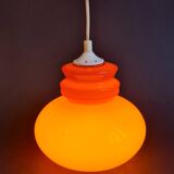Vintage sixties orange glass pendant light