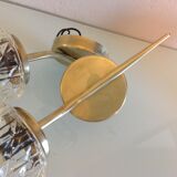 Pair of brass wall lamps conical glasses from the 60's