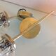 Pair of brass wall lamps conical glasses from the 60's