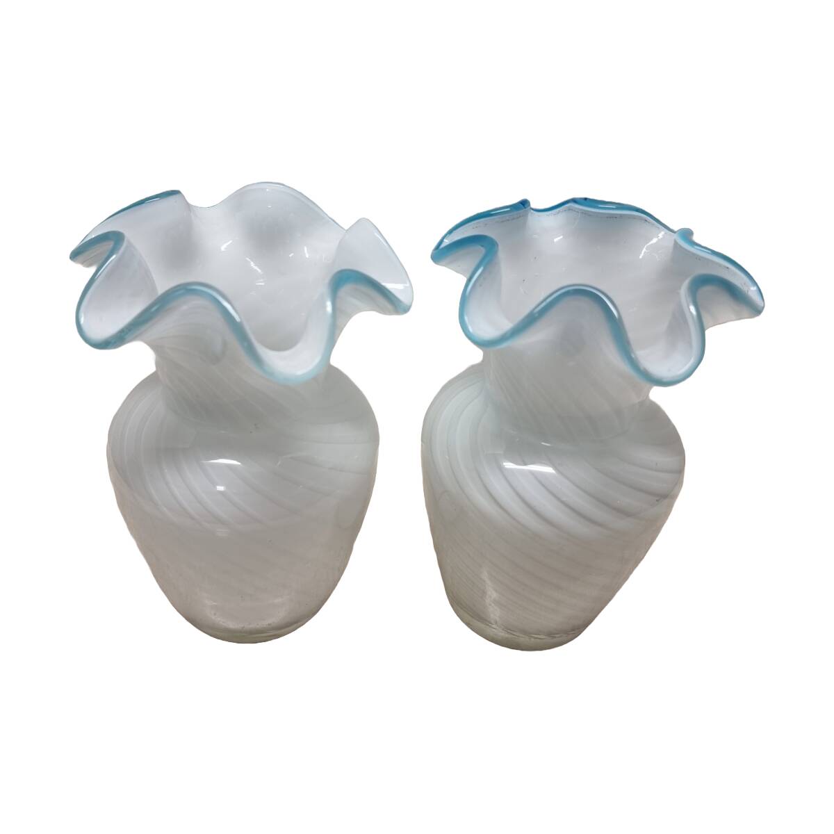 2 vases vintage en verre de Murano Swirl, années 1970