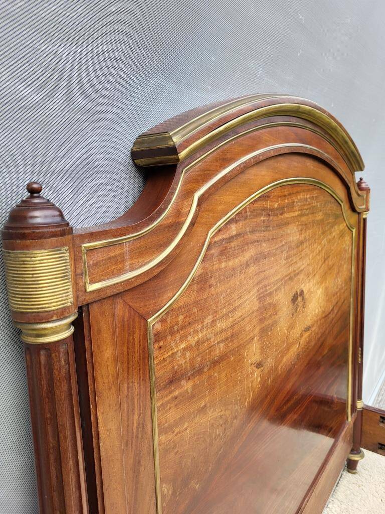 Napoleon bed in mahogany and gilded brass, Empire style