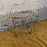 Glass and metal serving trolley, 1960s