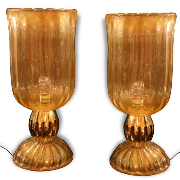 Paire de lampes Murano Barovier & Toso, XXe vintage | Selency