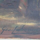 Labonne géo né en 1887-  vue de la baie huile sur toile signée