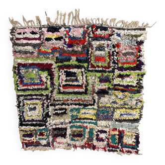 Colorful Boucherouite Berber rug - 153 x 157 cm