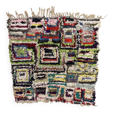 Colorful Boucherouite Berber rug - 153 x 157 cm