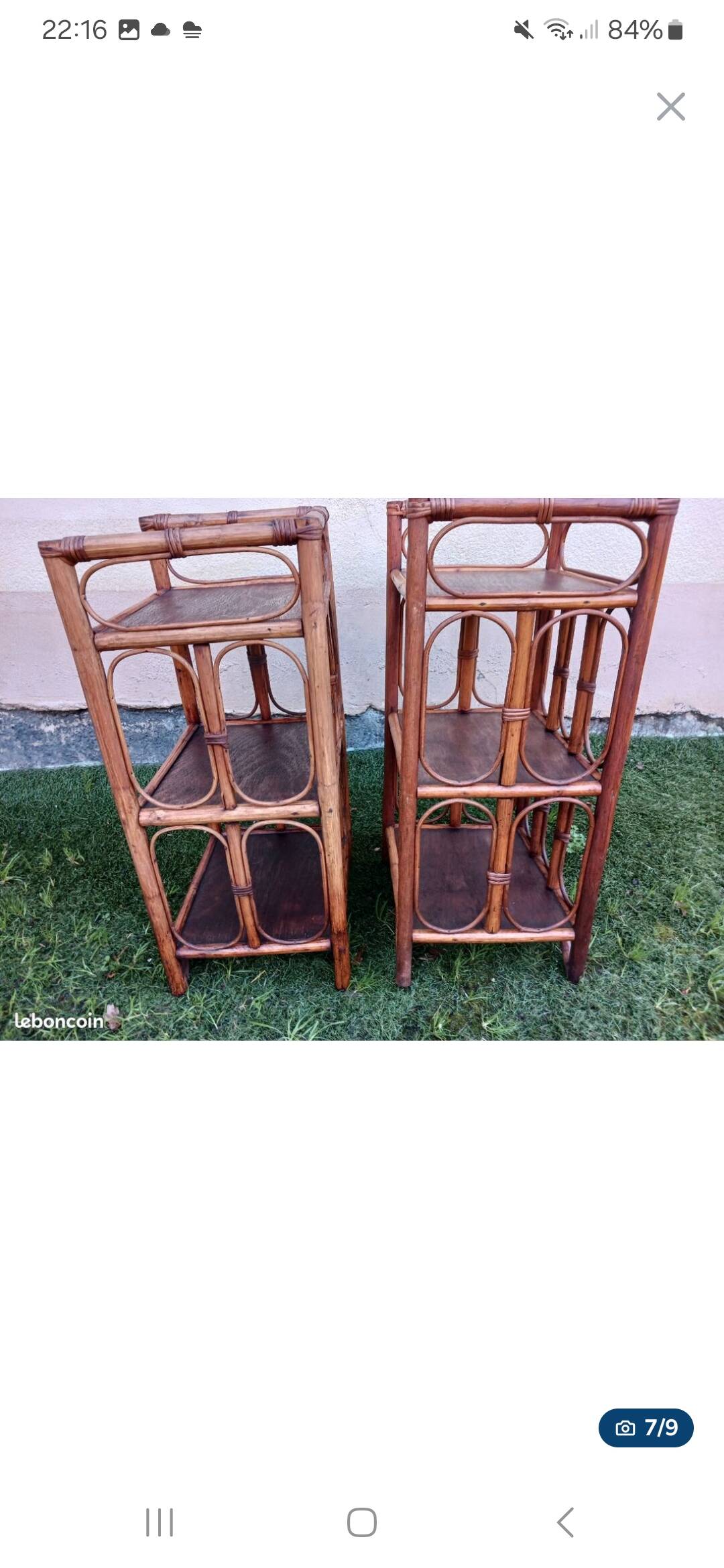 Paire de chevets en rotin