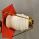 Danish hanging lamp from the 50-60s, made of brass, metal and with milky white glass shade.