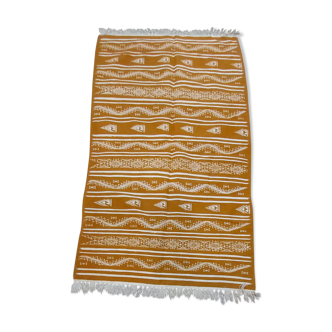 Traditional Berber yellow kilim rug made in pure wool 190 × 110 cm