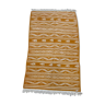 Tapis kilim jaune berbère traditionnel fait main en pure laine 190 × 110 cm