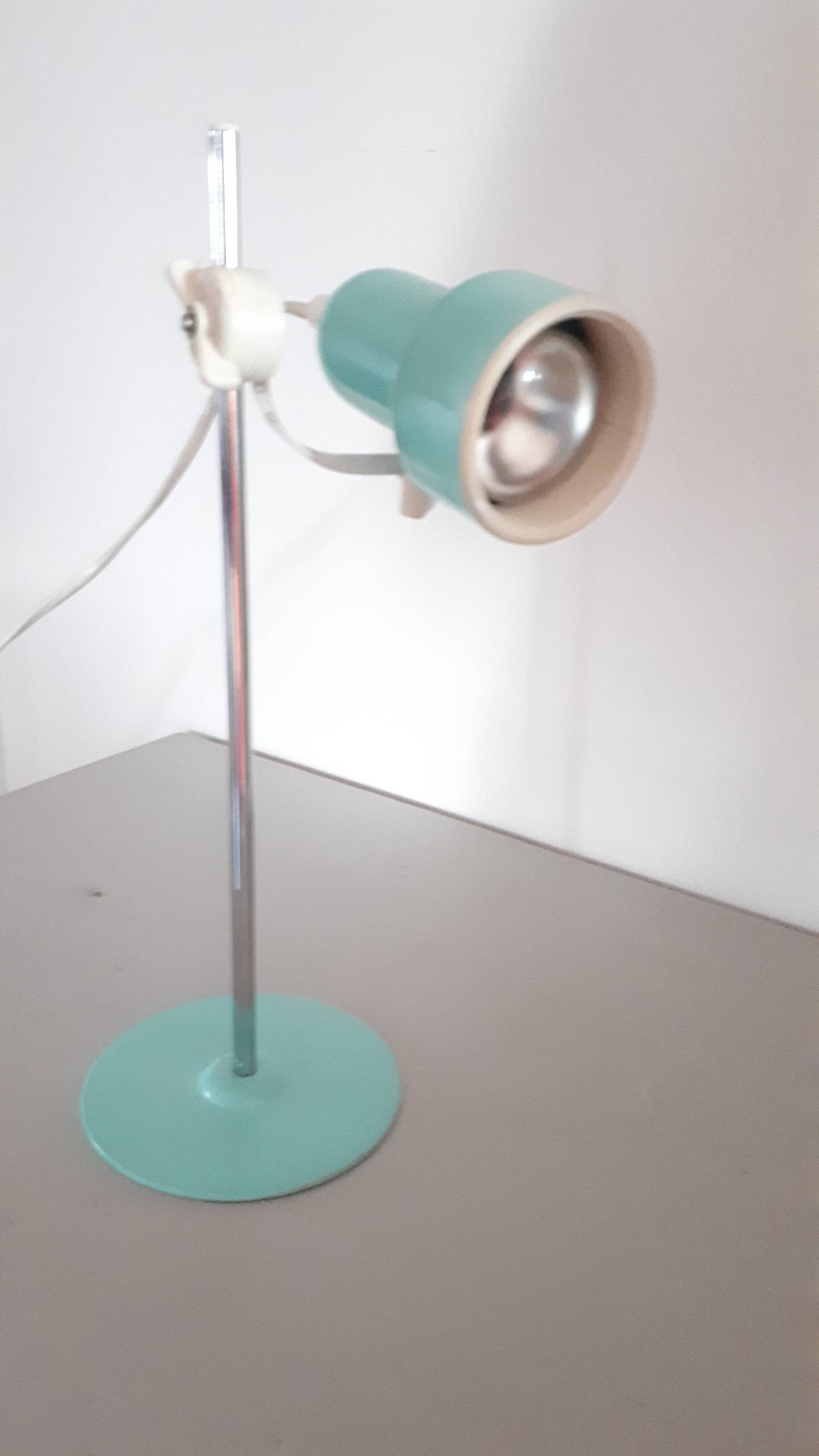Turquoise blue articulated lamp