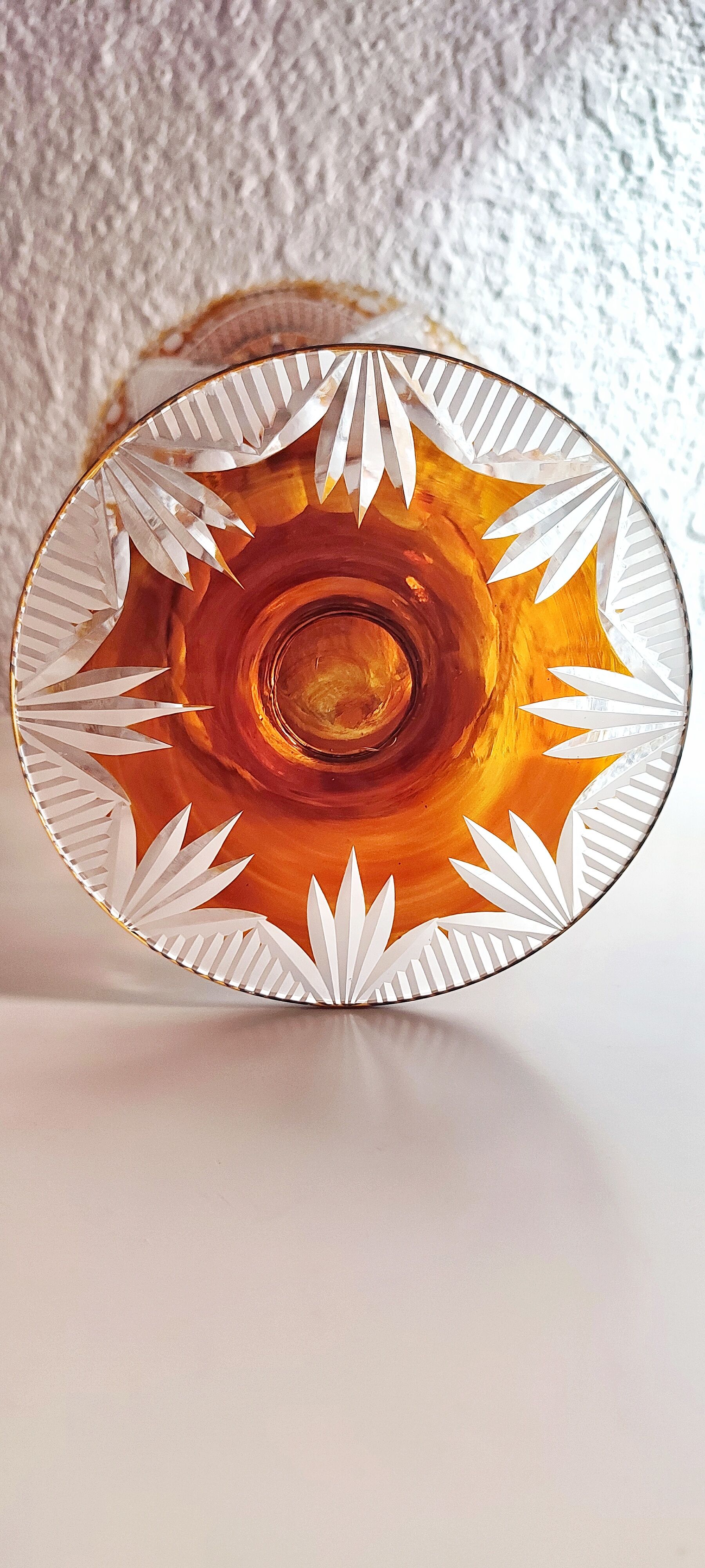 Bohemian glass vase. Czech Republic 1980s.