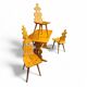 Cepelia Tiroler chairs / table / set of 5 / Poland 1960s / marked