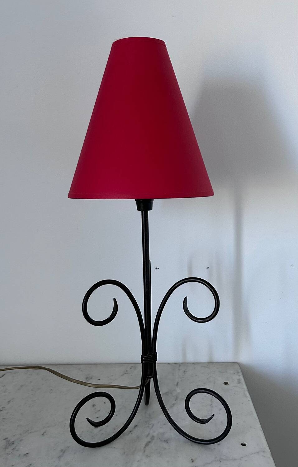 Wrought iron spiral lamp