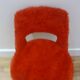 vintage red fur chair