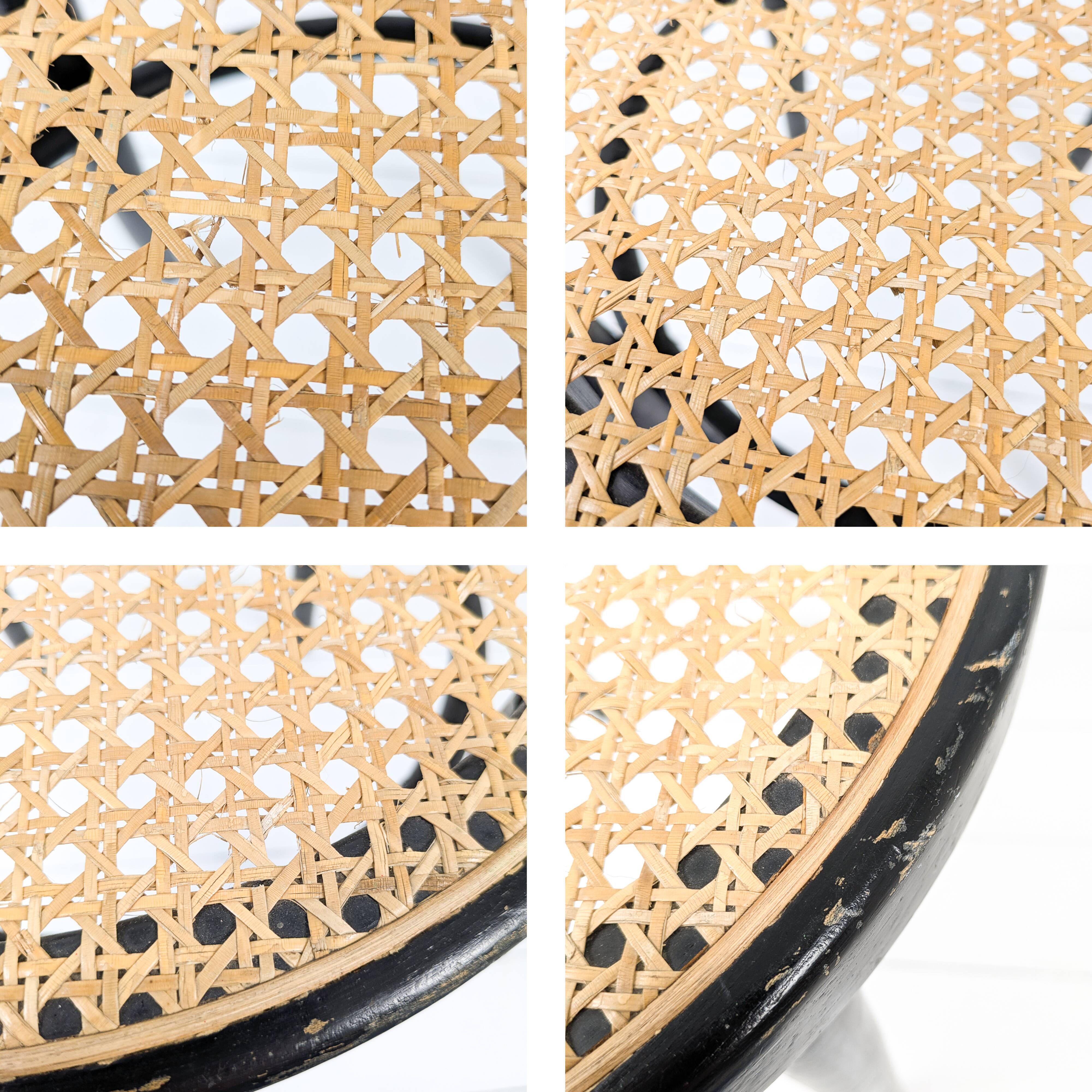 Chaise de café vintage Bugholz noir Wiener Geflecht Chaise de salle à manger