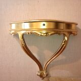 Console with its matching mirror, gold with gold leaf