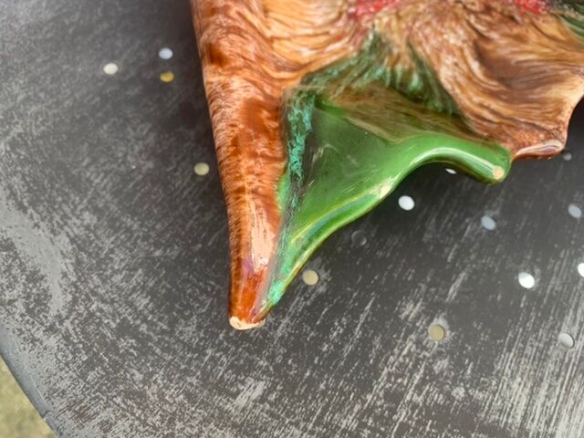 Vintage vallauris style glazed ceramic fruit cup